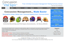 Tablet Screenshot of concussionvitalsigns.com